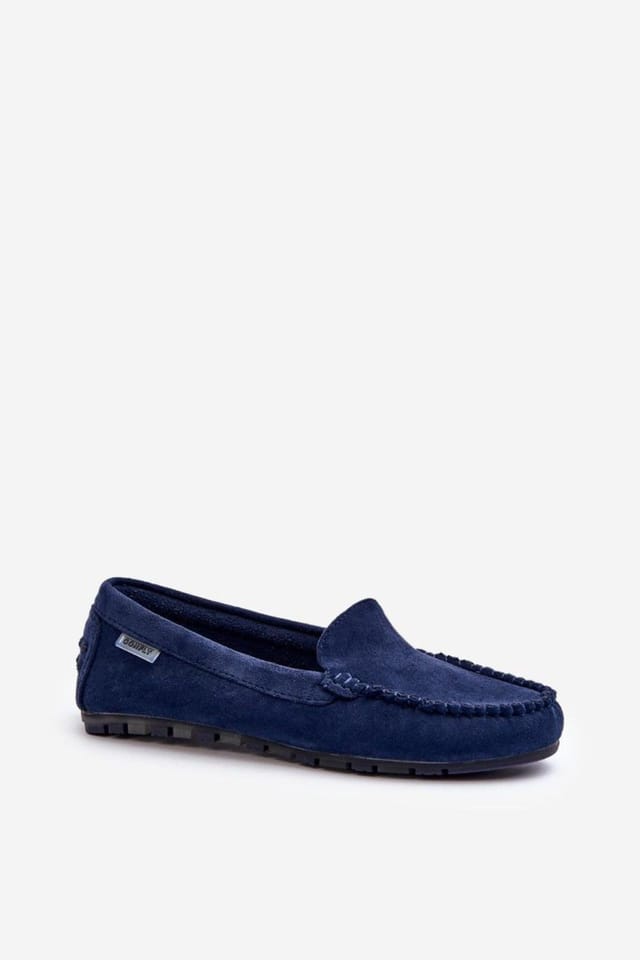 Love Lace Love Lace Women's Classic Suede Moccasins with Rounded Toe & Removable Insole in Blue - 2