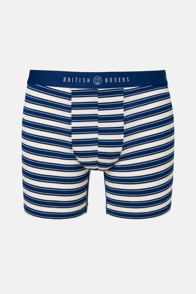British Boxers British Boxers Men's Pack of Four "Maritime" Bamboo Stetch Trunks in Navy - 2