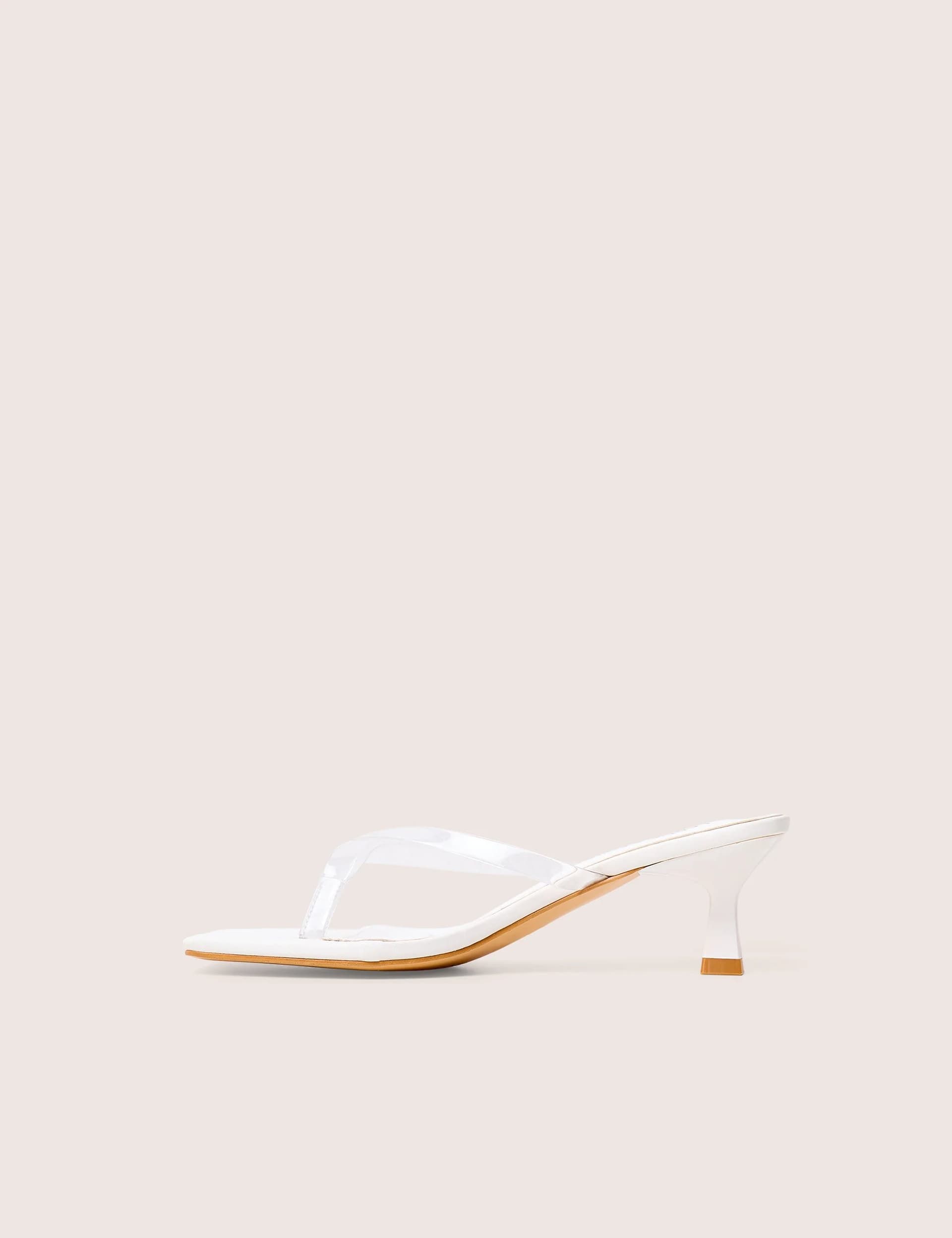 Public Desire Everlast White Perspex Thong Flip Flop Heels