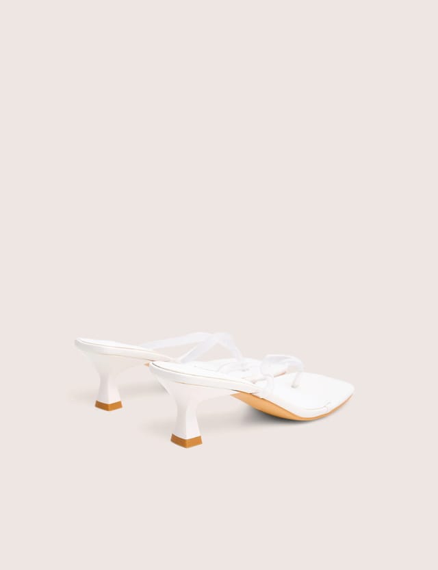 Public Desire Everlast White Perspex Thong Flip Flop Heels - 3