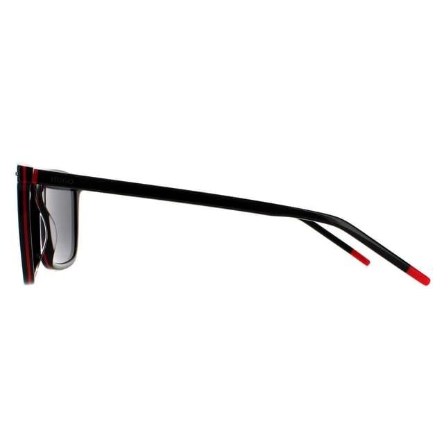 HUGO HUGO Men's Square Black Red Gold Grey Sunglasses - 3