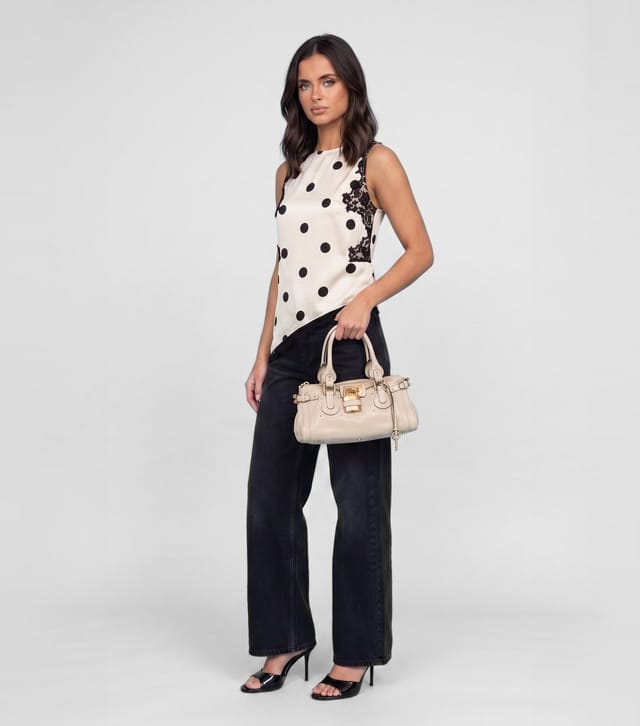 Urban Bliss Women's White Polka Dot Lace Trim Sleeveless Top Urban Bliss New Look - 2