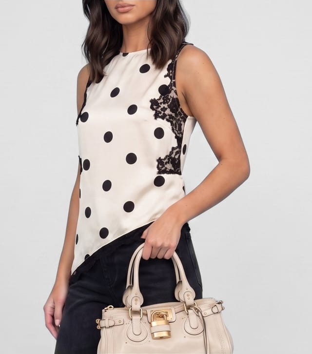 Urban Bliss Women's White Polka Dot Lace Trim Sleeveless Top Urban Bliss New Look - 3