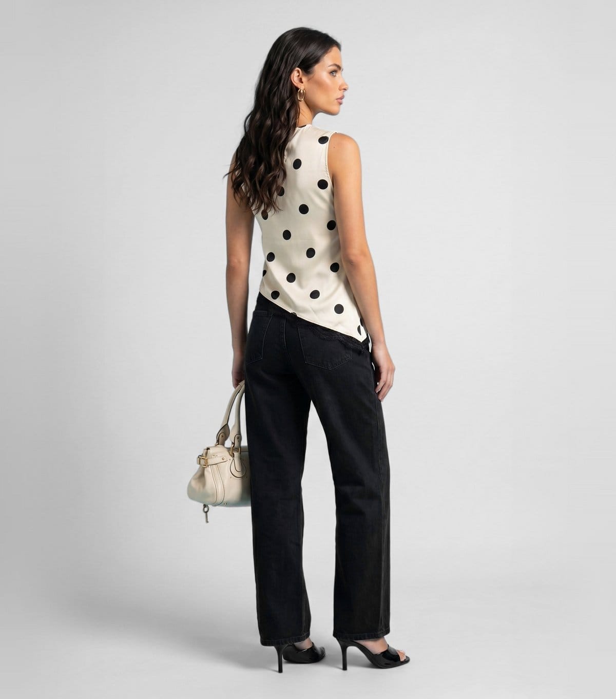 Urban Bliss Women's White Polka Dot Lace Trim Sleeveless Top Urban Bliss New Look - 4