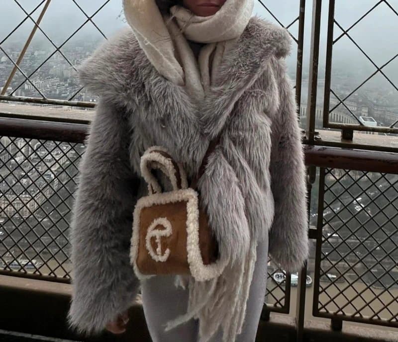 Zara Grey thick fur coat S-M