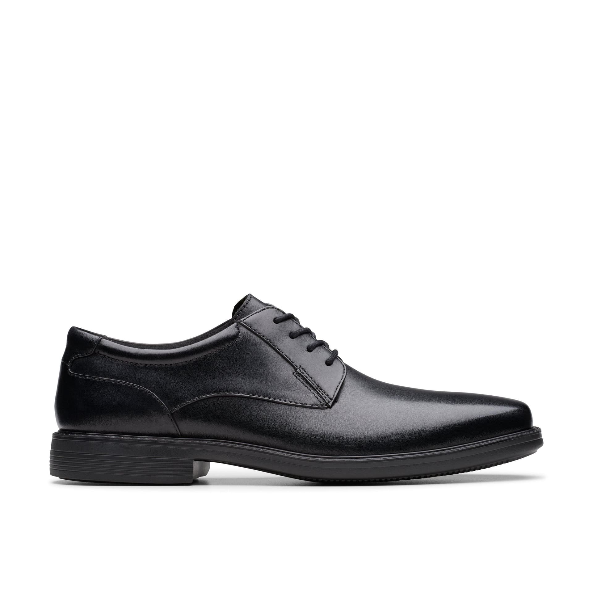 Clarks Clarks Men's Wendell Lace II Black Leather Derby Shoes, Lace Up