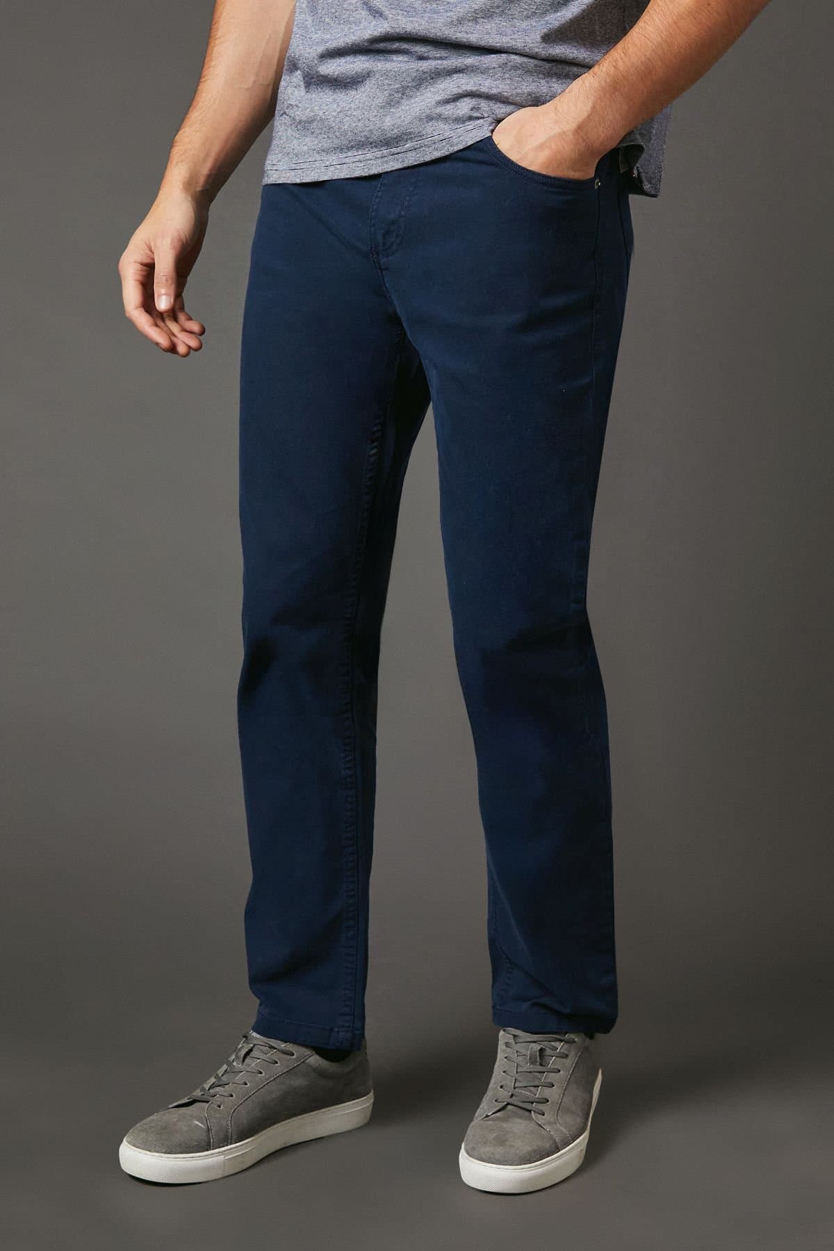Maine Maine Navy Stretch Twill Straight Leg Jeans