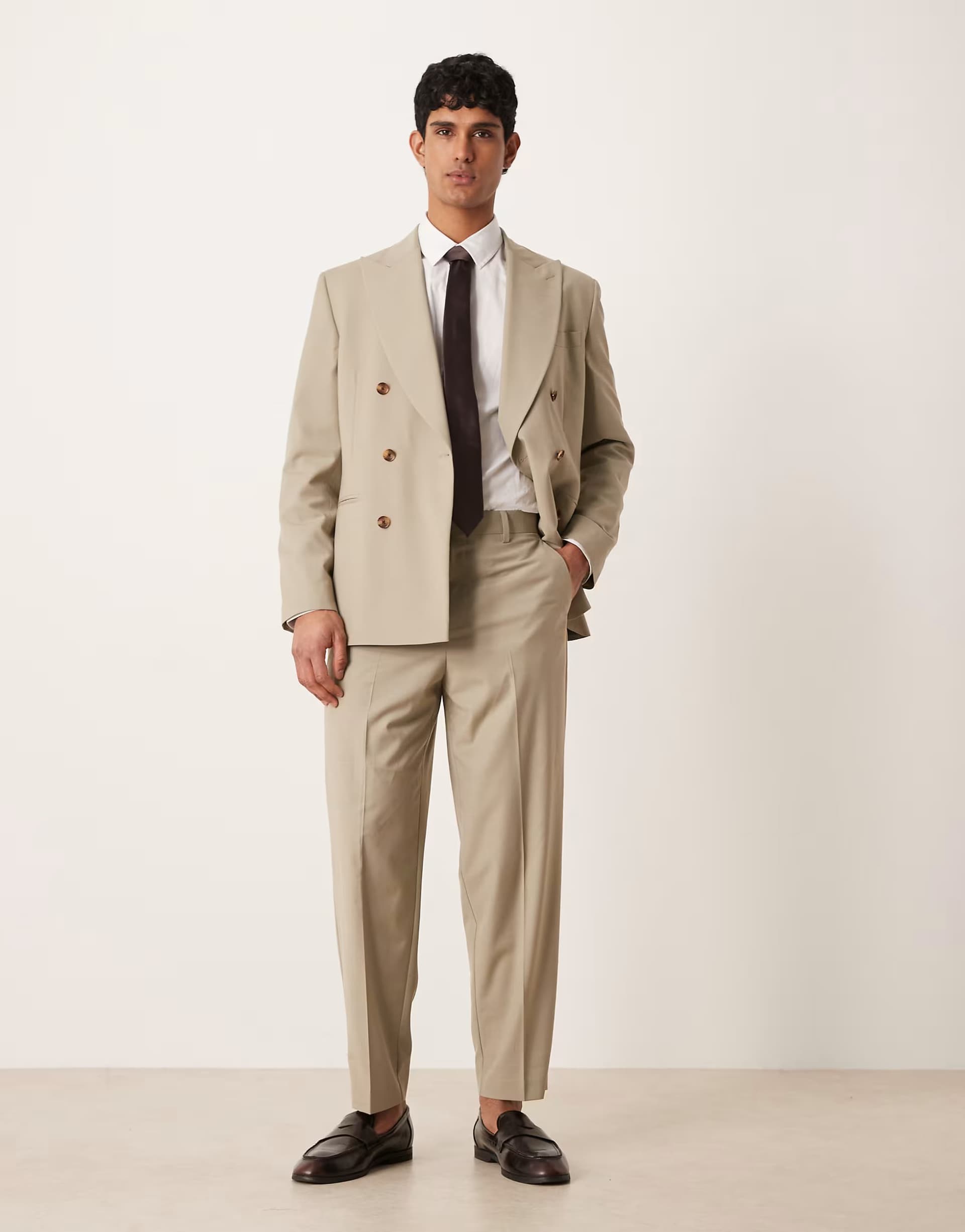 ASOS ASOS DESIGN relaxed tapered suit trousers in sage green