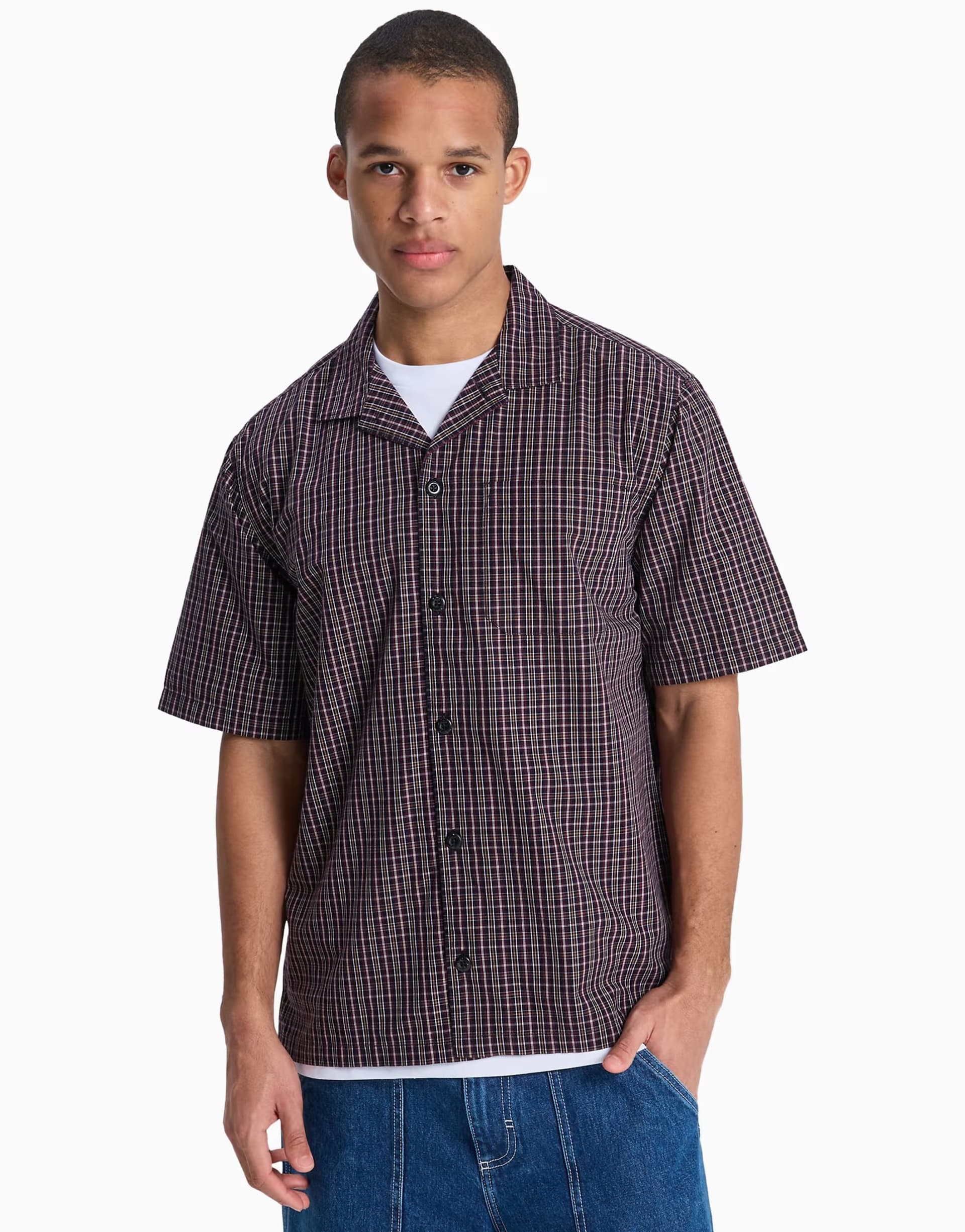 ASOS Quiksilver Mercury double zero short sleeve shirt in black