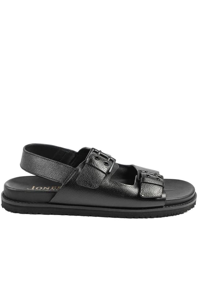 Jones Bootmaker Jones Bootmaker Men's Whitaker Leather Buckle Sandals in Black - 2