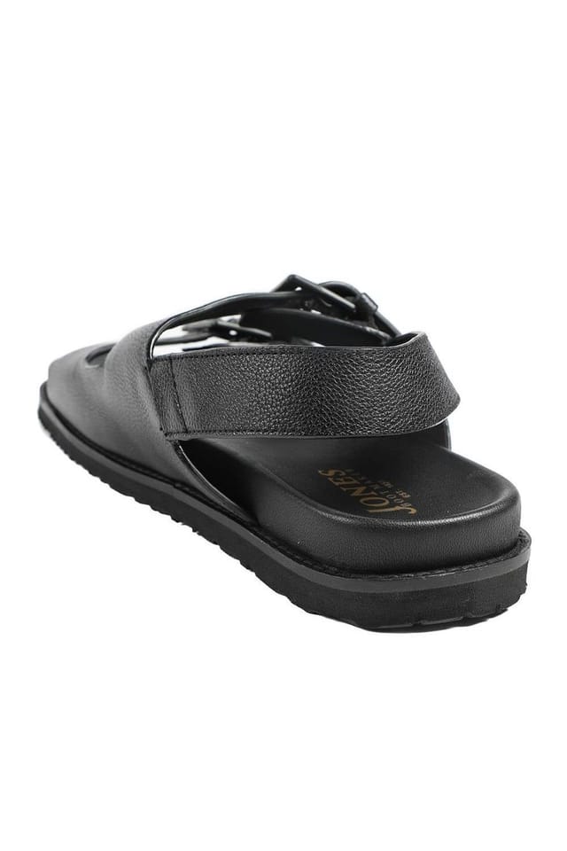 Jones Bootmaker Jones Bootmaker Men's Whitaker Leather Buckle Sandals in Black - 3