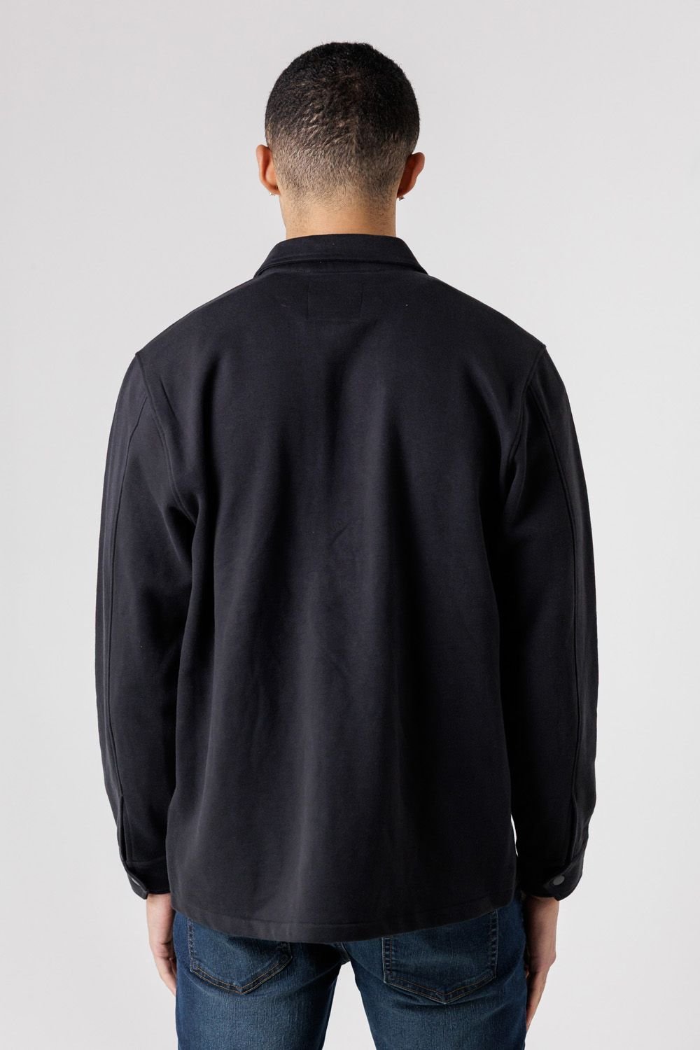 Tokyo Laundry Tokyo Laundry Men's Cotton Blend Brush-Back Fleece Long Sleeve Shirt in Black - 2