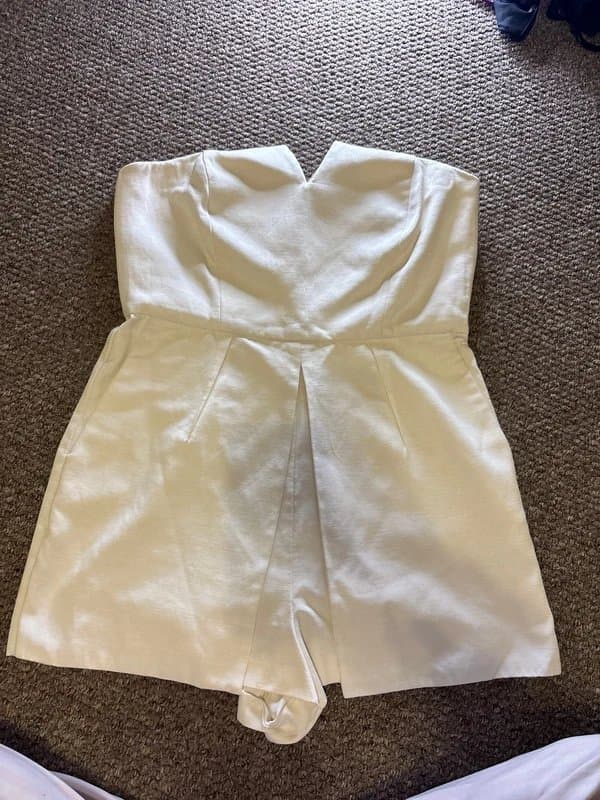 Topshop white summer holiday jumpsuit/playsuit topshop size 12