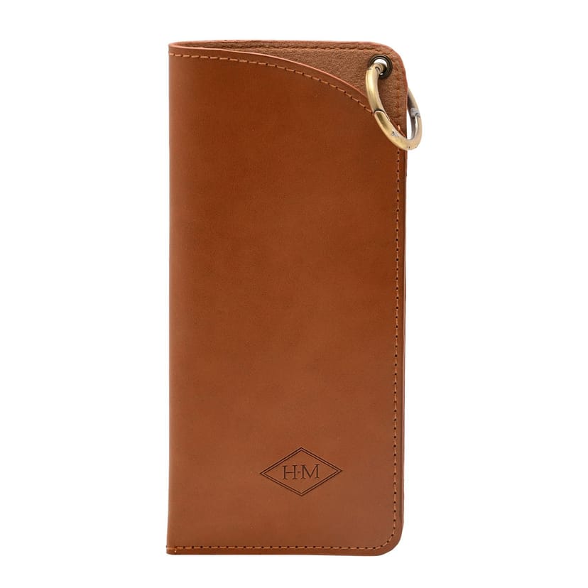 Harvey Makin Harvey Makin Men's Glasses Case with Carabiner Clip in Brown - 1