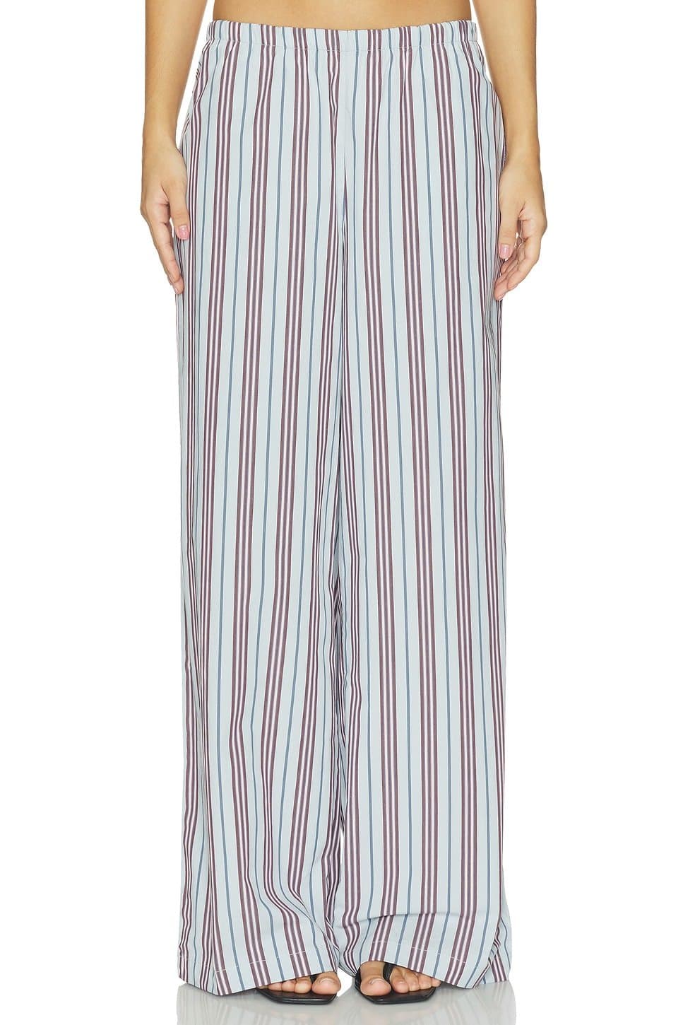 revolve Revolve Light Blue & Pink Stripe Striped Wide-Leg Pants
