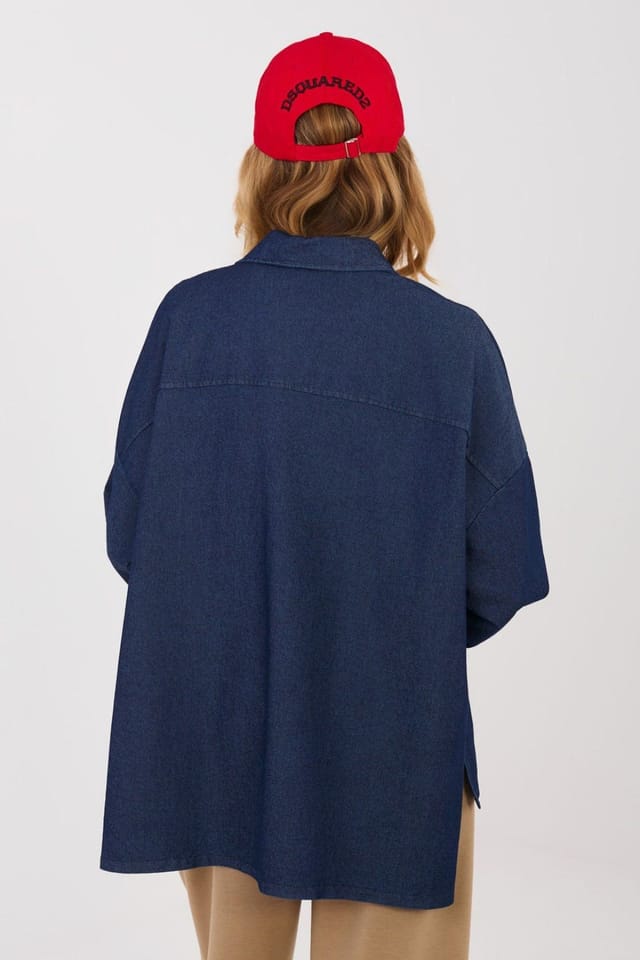 Love Lace Love Lace Women's Long Sleeve Denim Shirt with Pockets in Blue - 3