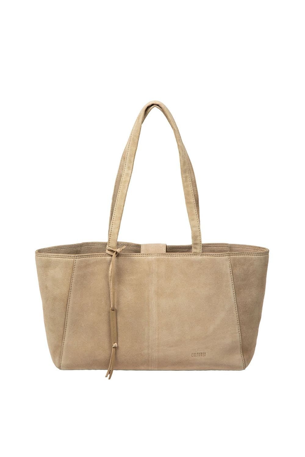 Cultured London Cultured London Women's 'Matilde' Suede Handbag in Beige