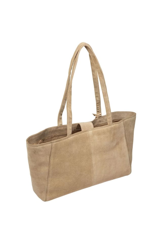 Cultured London Cultured London Women's 'Matilde' Suede Handbag in Beige - 3