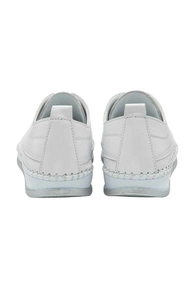 Lotus Lotus Women's 'Rimini' Leather Lace-Up Shoes in White - 3