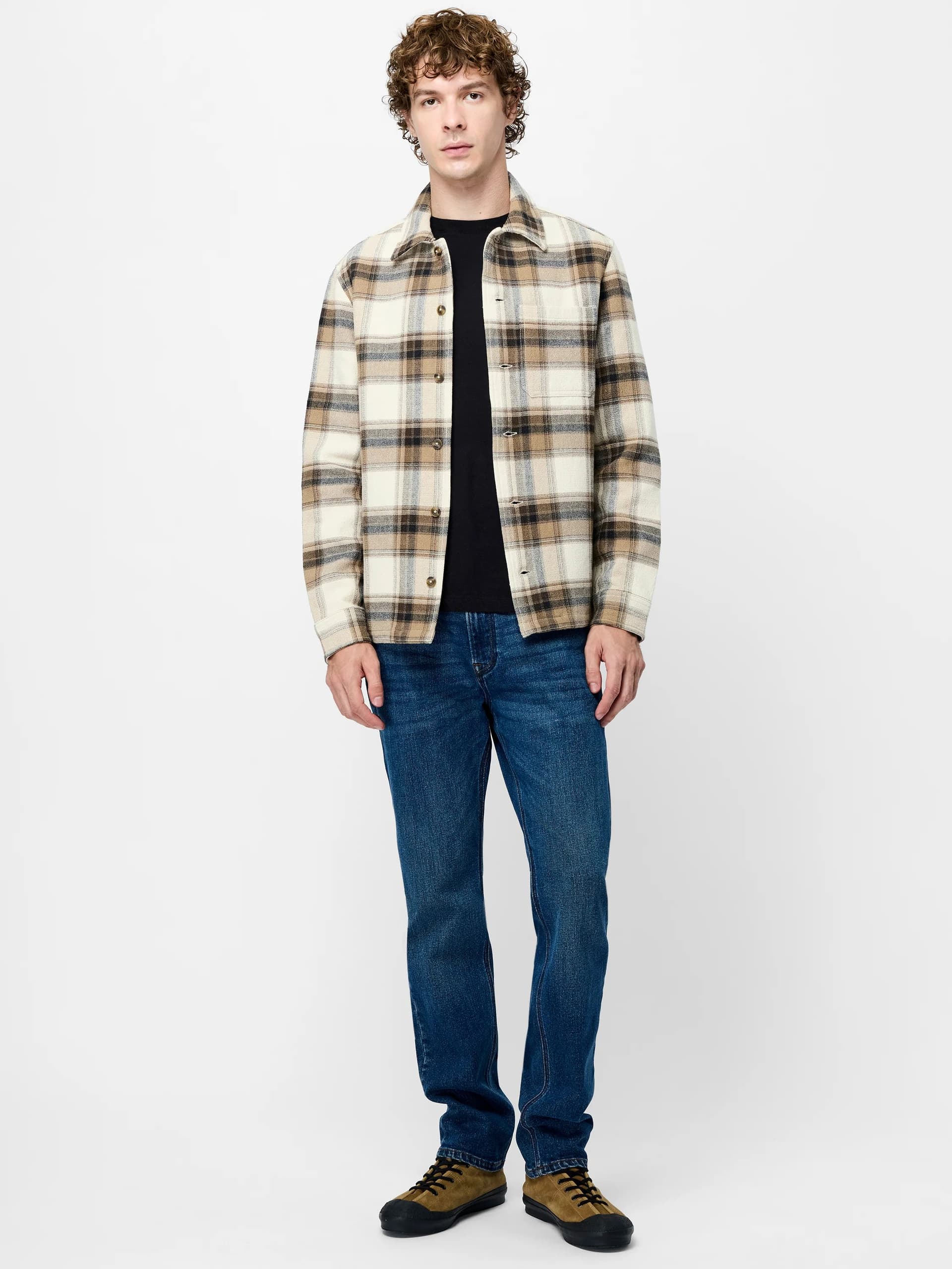 French Connection Taupe Check Lined Jacket Taupe/Bone/Coffee Brown
