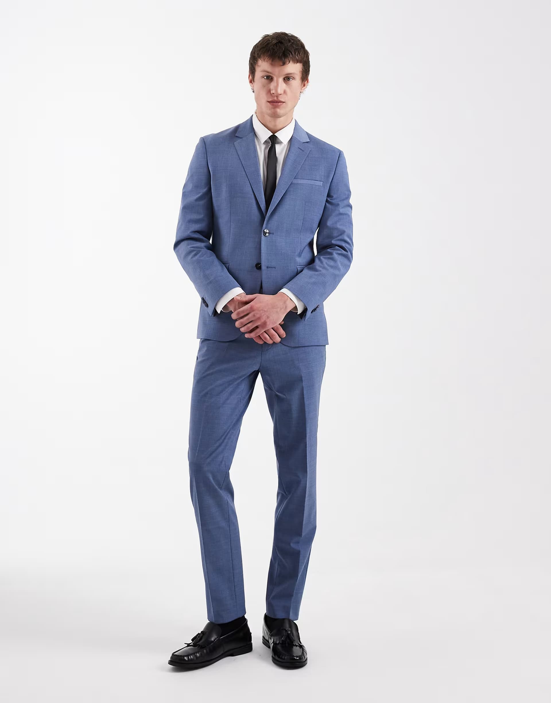ASOS Hugo Red Arti hesten co-ord slim fit suit trousers in light blue