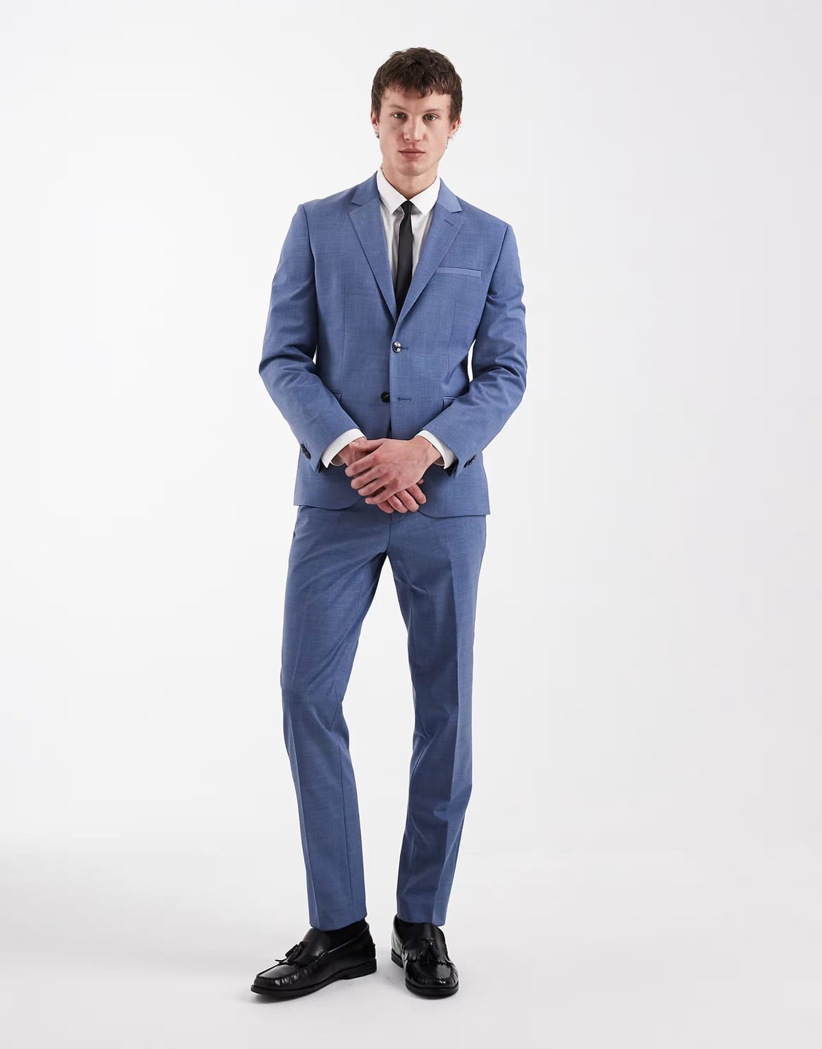 ASOS Hugo Red Arti hesten co-ord slim fit suit trousers in light blue - 1