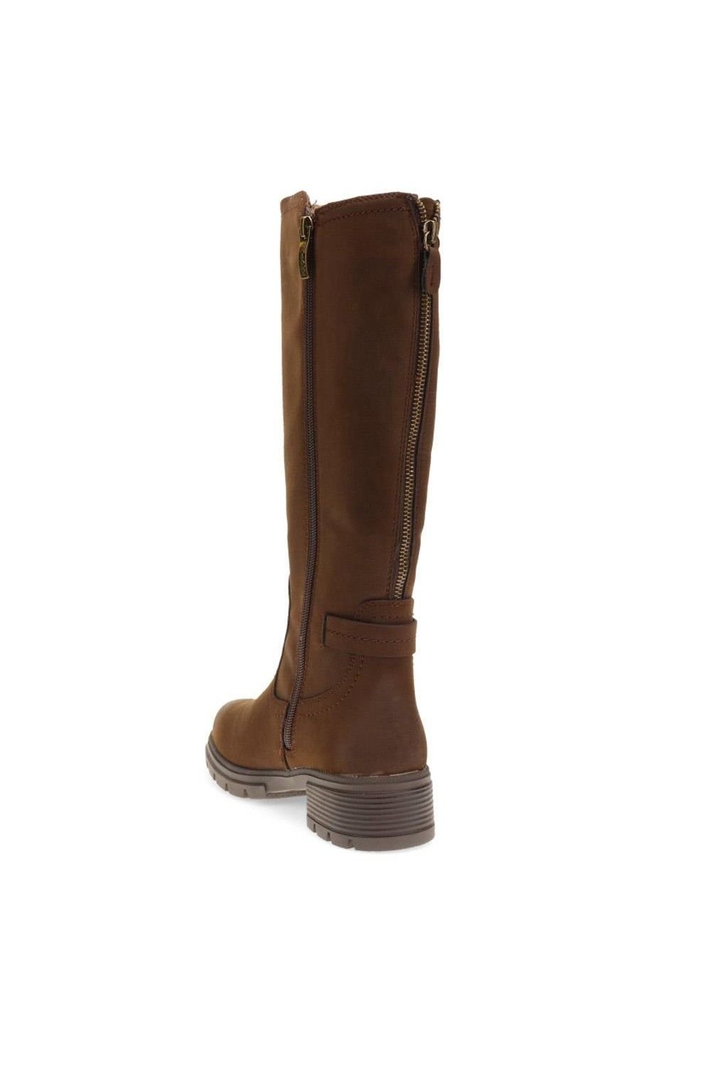 Pavers Pavers Women's Buckle Detail Long Boots in Dark Brown - 3