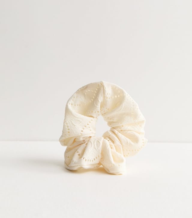 New Look White Broderie Anglaise Oversized Scrunchie New Look - 2