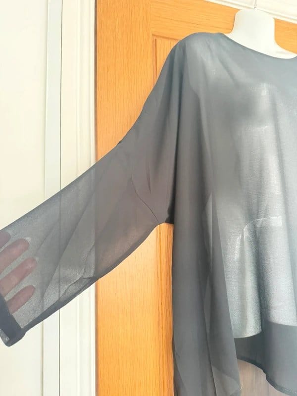 Never Fully Dressed Black Chiffon Blouse XL