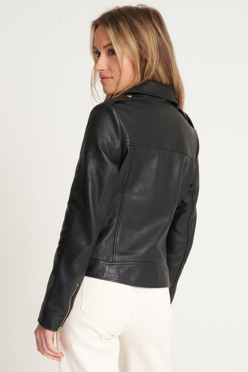 Barneys Originals Barneys Originals Women's Real Leather Biker Jacket in Black - 4