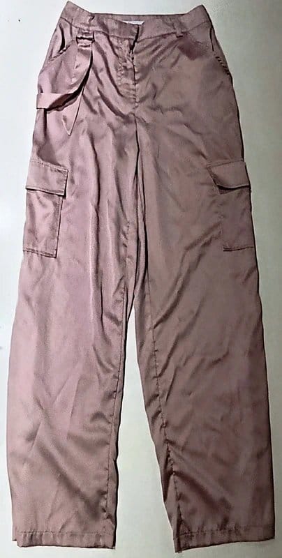 ASOS Satin Taupe Neutral Wide Leg Cargo Trousers