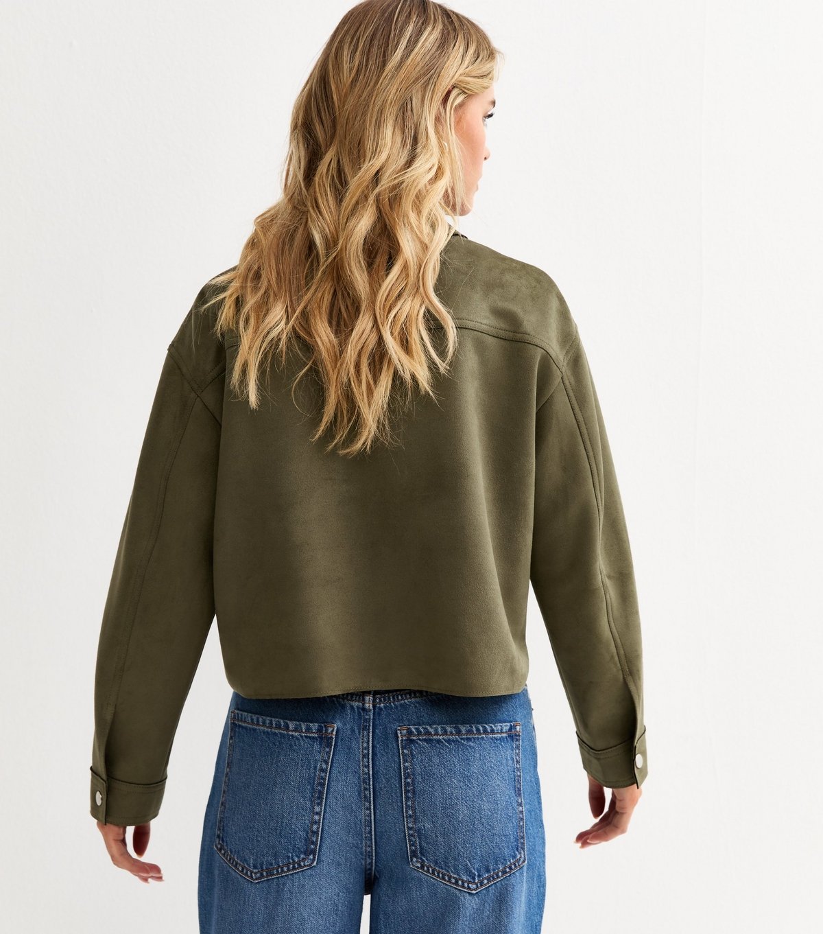 New Look Women's Petite Khaki Faux Suede Shacket New Look - 4