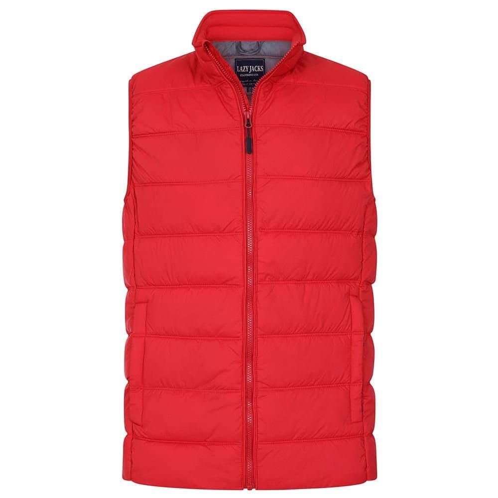 Lazy Jacks Lazy Jacks Men's Quilted Gilet in Crimson