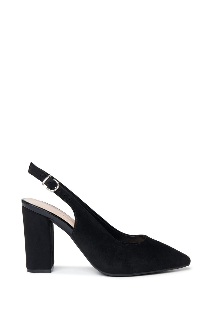Paradox London Paradox London Women's Graziana' Wide Fit Block Heel Slingback Shoes in Black - 1