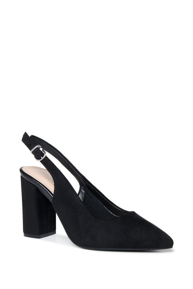 Paradox London Paradox London Women's Graziana' Wide Fit Block Heel Slingback Shoes in Black - 3