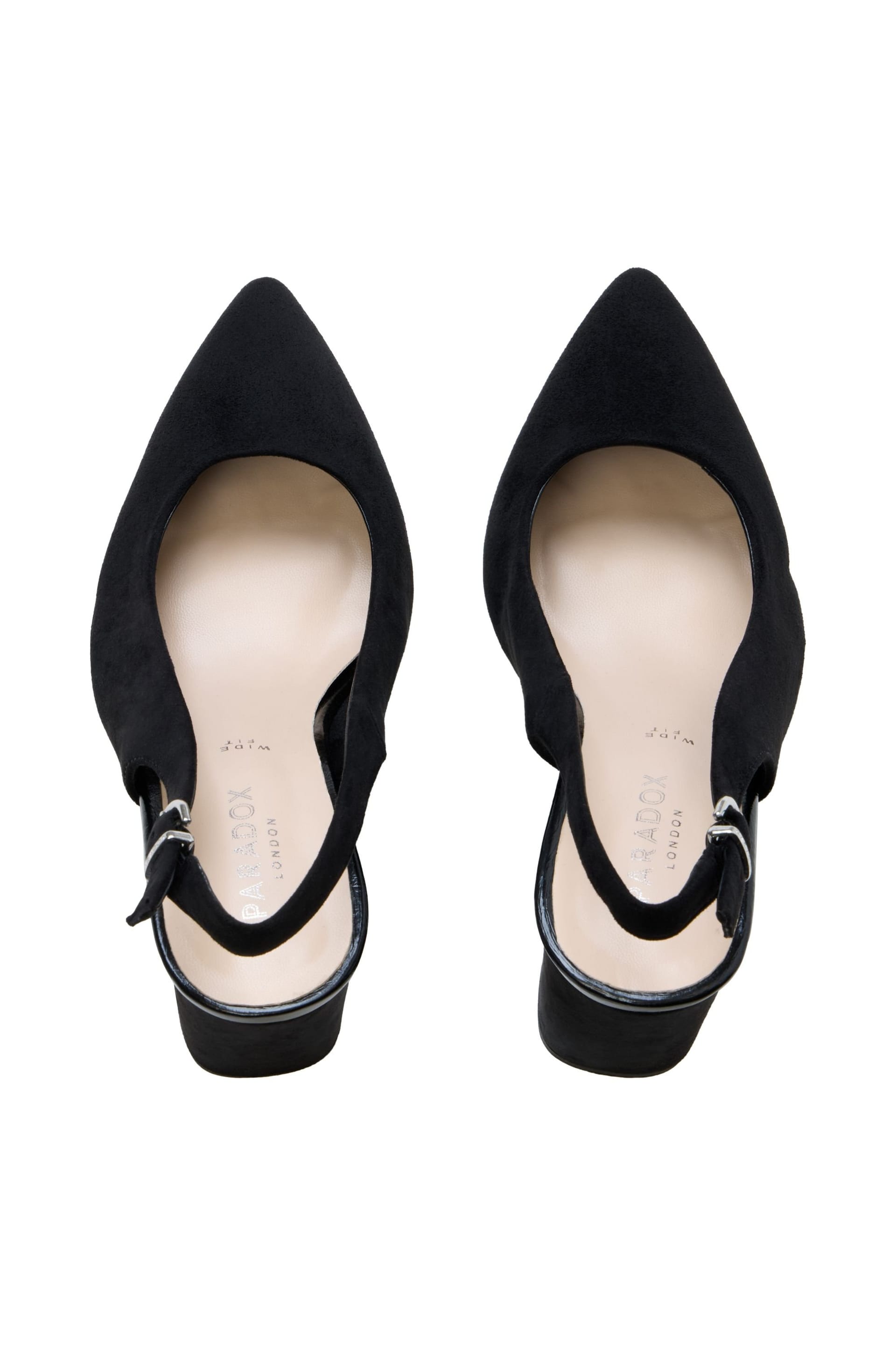 Paradox London Paradox London Women's Graziana' Wide Fit Block Heel Slingback Shoes in Black - 4