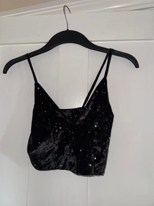 Bershka Velvet sparkley bustier