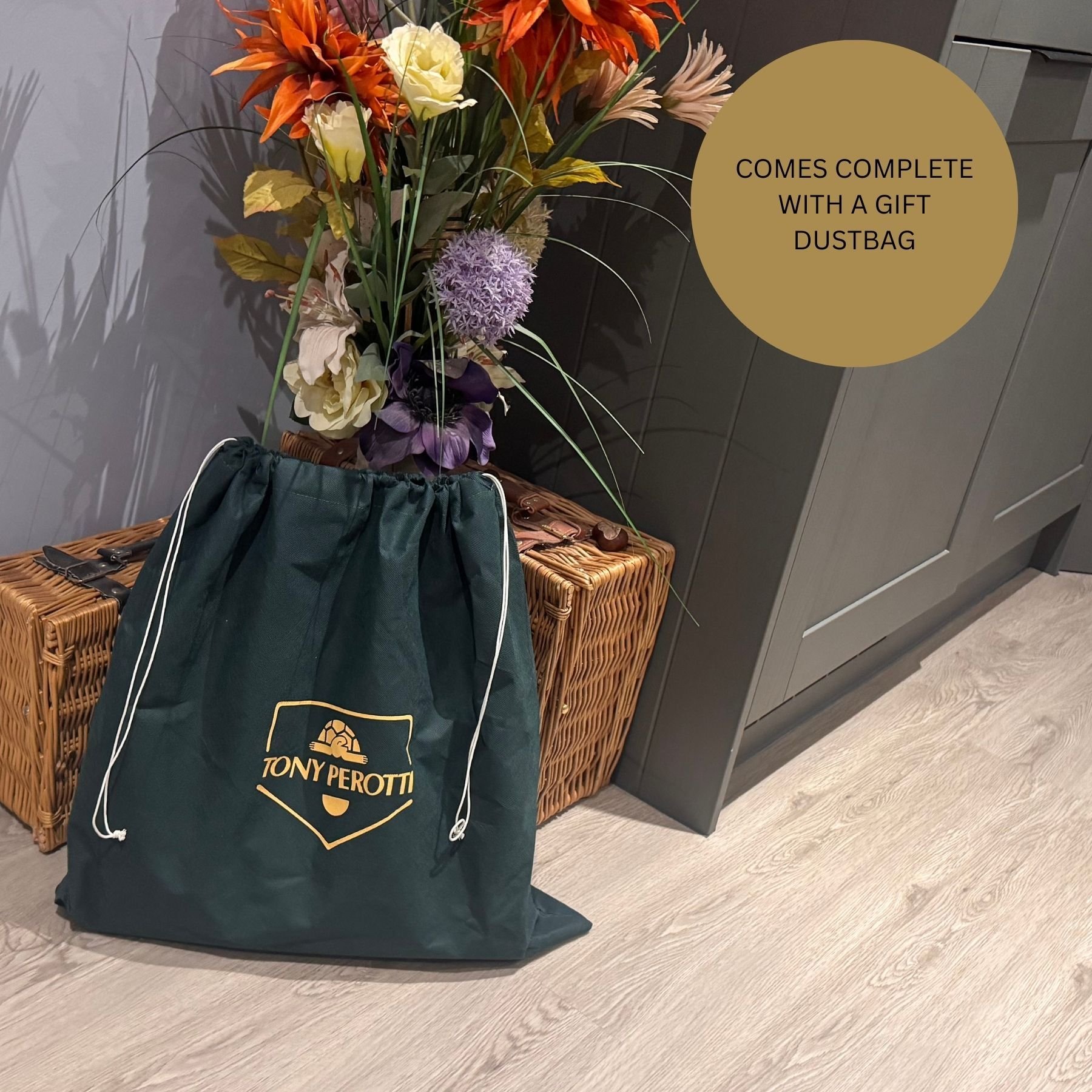 Tony Perotti Tony Perotti Women's Italian Leather Shoulder Bag With Studded Base & Dustbag in Brown - 2