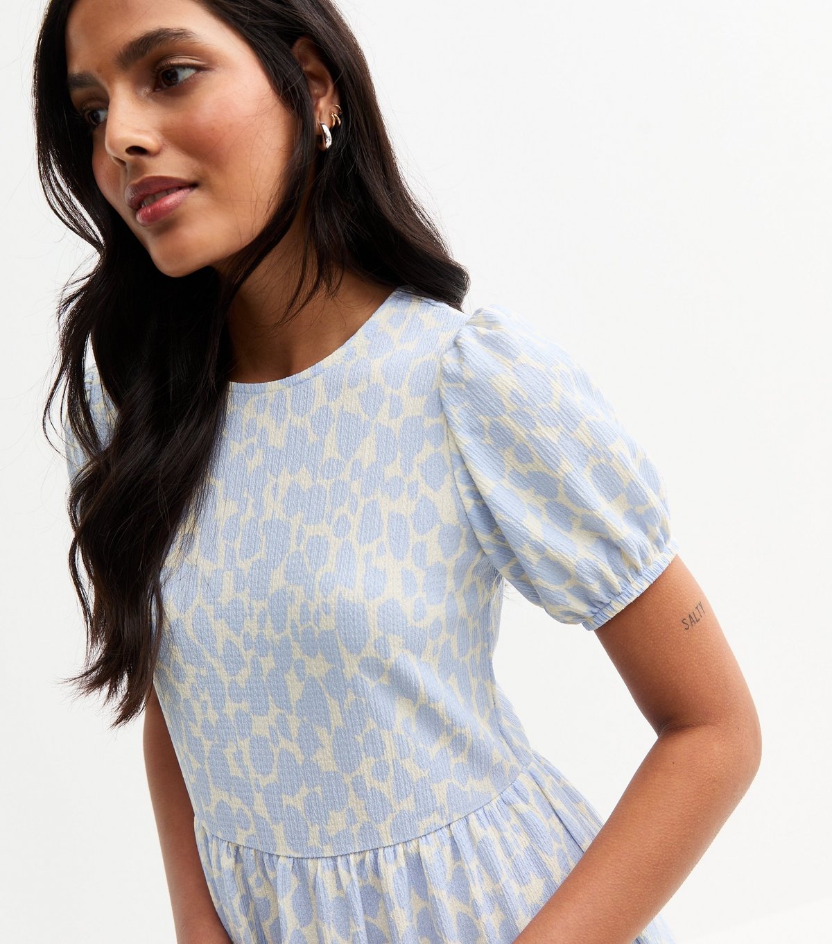 New Look Women's Blue Crinkle Texture Patterned Midi Dress New Look - 4