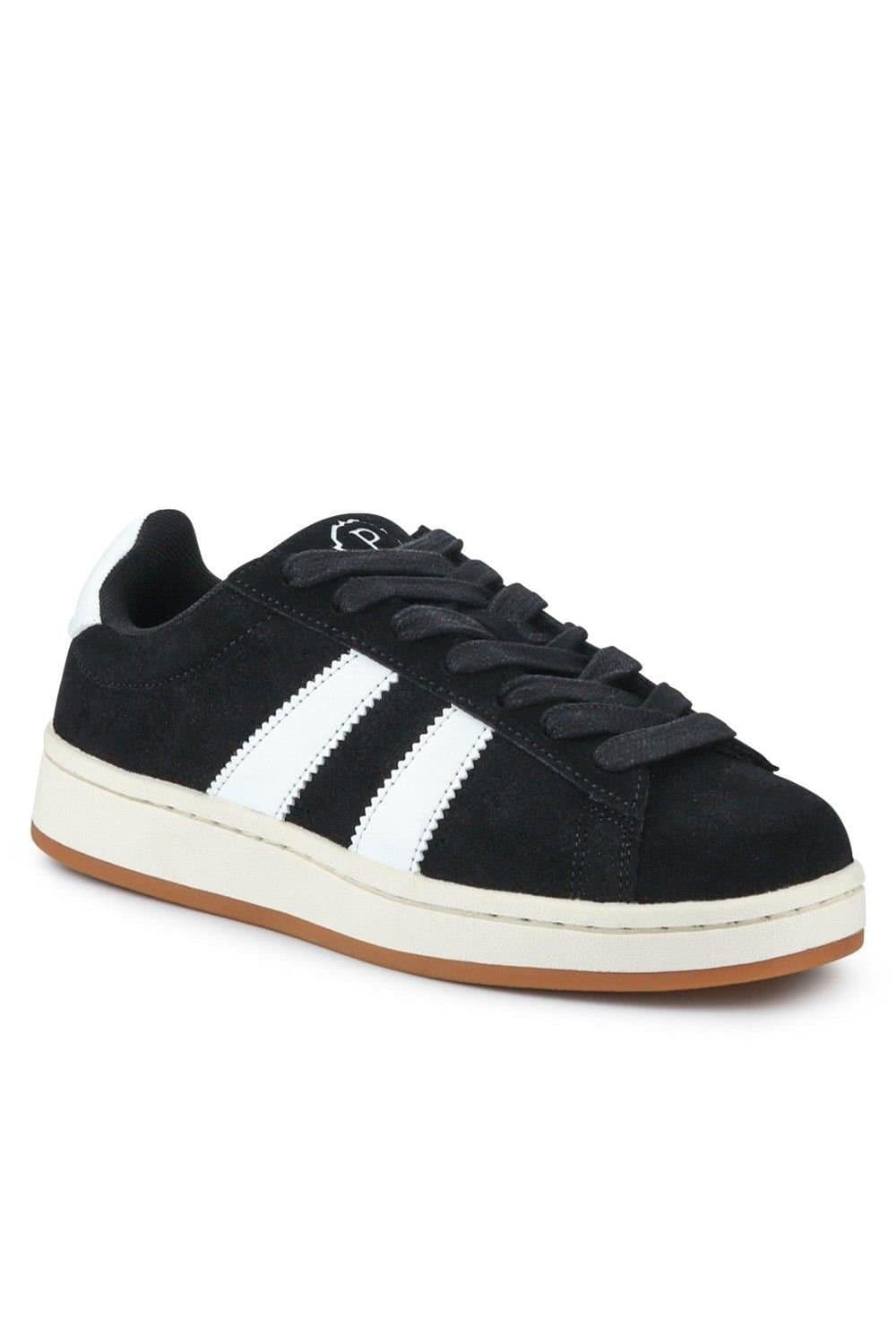 Pavers Pavers Men's Suede Lace-Up Trainers in Black