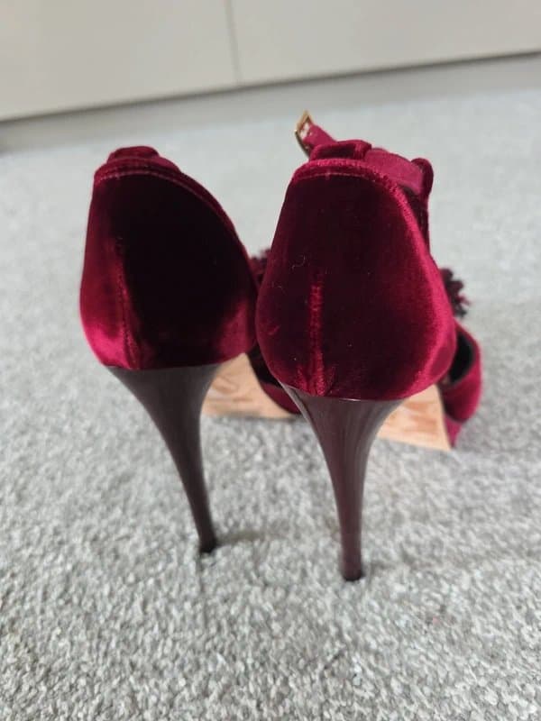 Topshop TopShop Bouitique Red Platform Peep Toe Heels Size 6 RRP£85