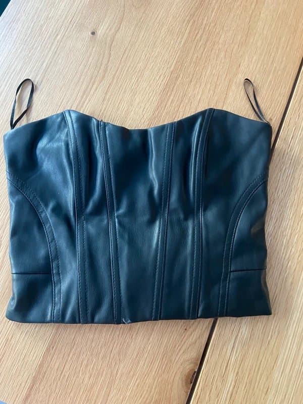 Bershka Black pvc corset top