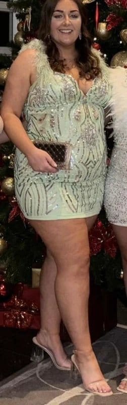 ASOS Heavily Embellished Mint Green Party Dress