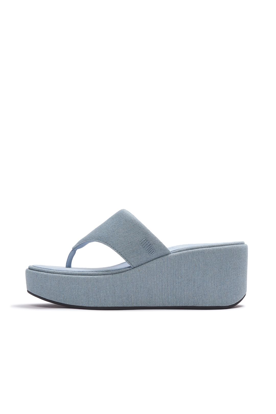 FitFlop FitFlop Women's Platfforms Denim Wedge Toe-Post Sandals Blue - 4