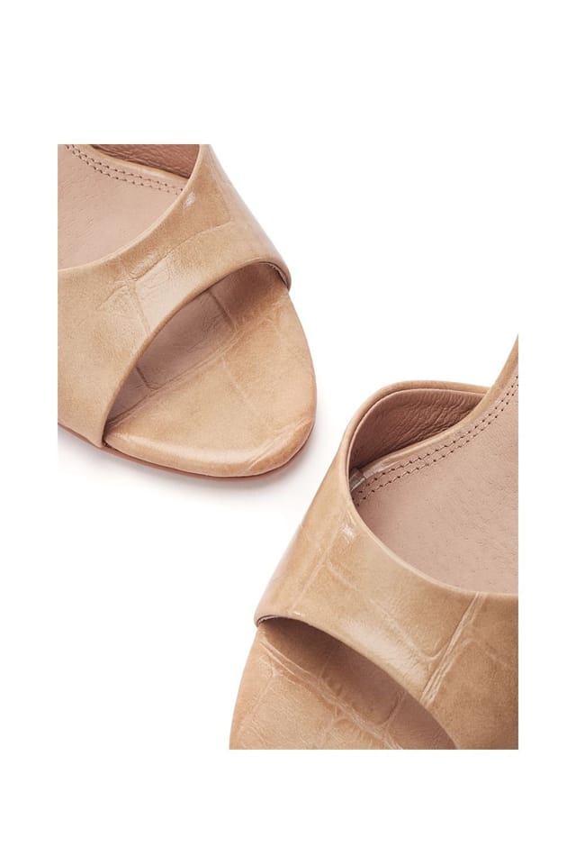 Moda In Pelle Moda In Pelle Women's 'Minka' Mocc Croc Heeled Sandals in Camel - 3