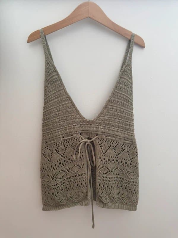 Bershka Green Bershka crocheted tank top