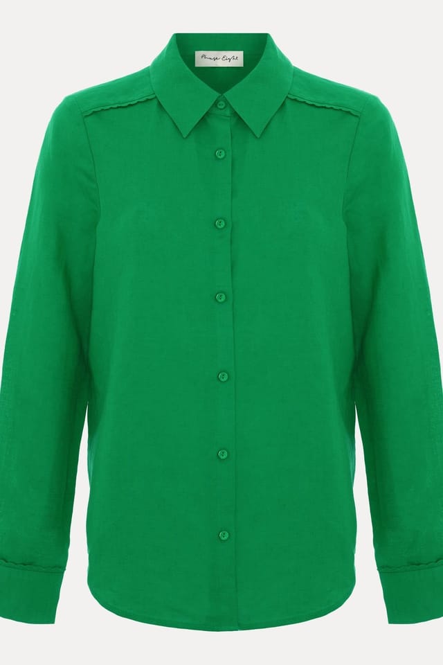 Phase Eight Phase Eight Women's Sloane Linen Shirt in Emerald - 2