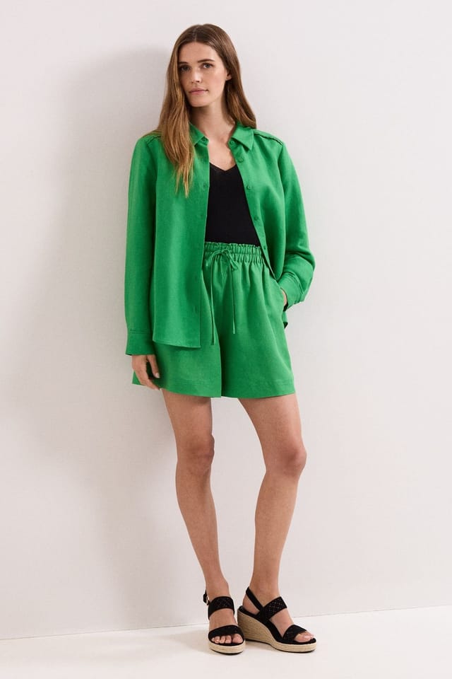 Phase Eight Phase Eight Women's Sloane Linen Shirt in Emerald - 3