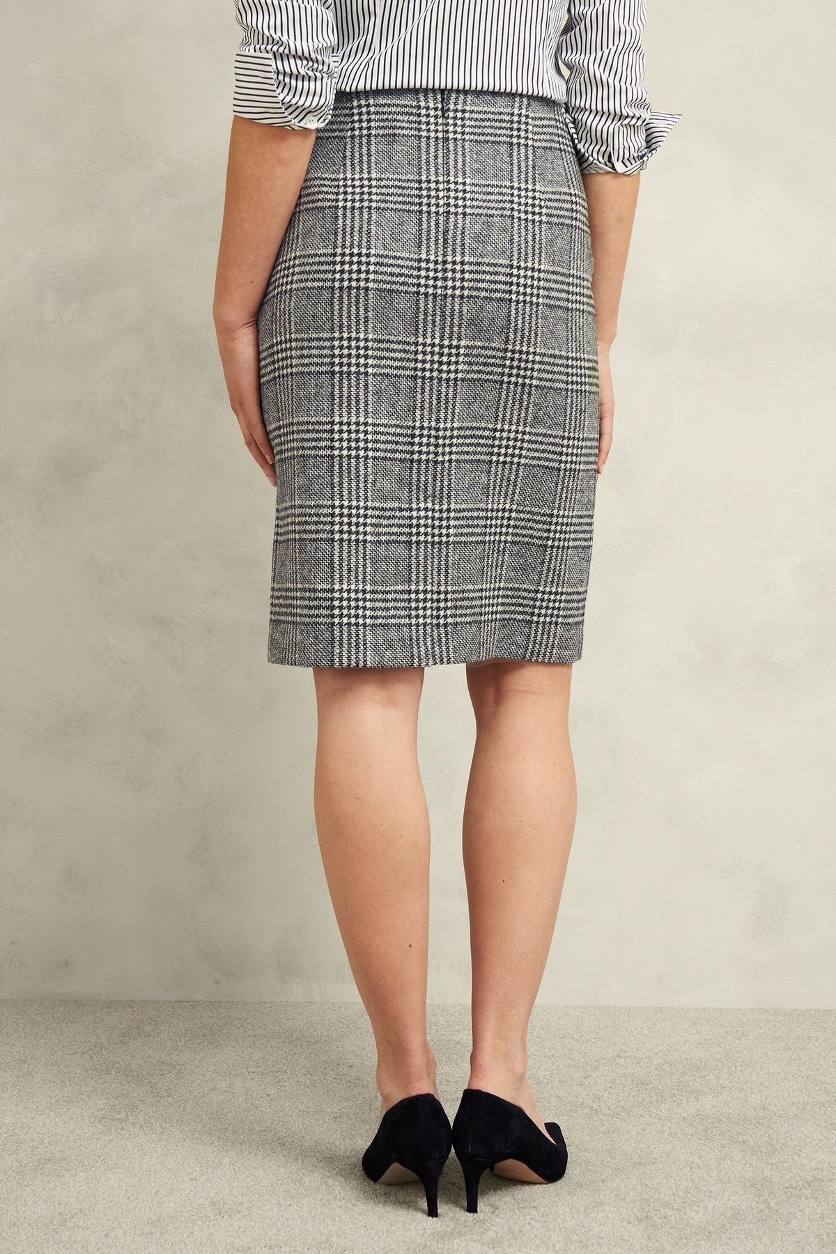 Hobbs London Hobbs London Women's Brea Wool High-Waist Pencil Skirt in Charcoal - 4