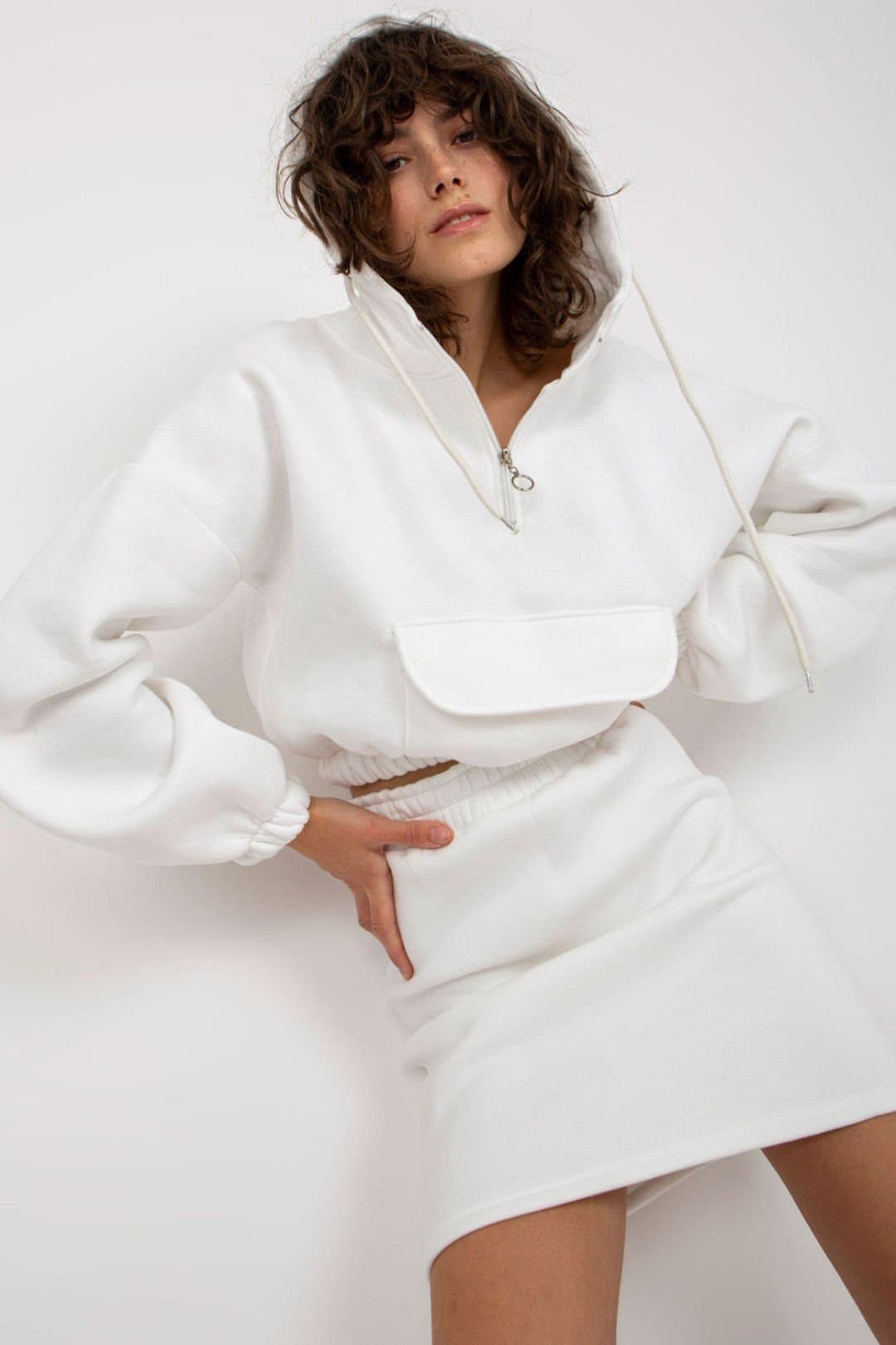 Love Lace Love Lace Women's Everyday Hoodie Sweatshirt & Skirt Set in White